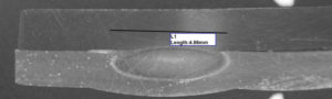 Aluminum edge spot welding cross section for quality