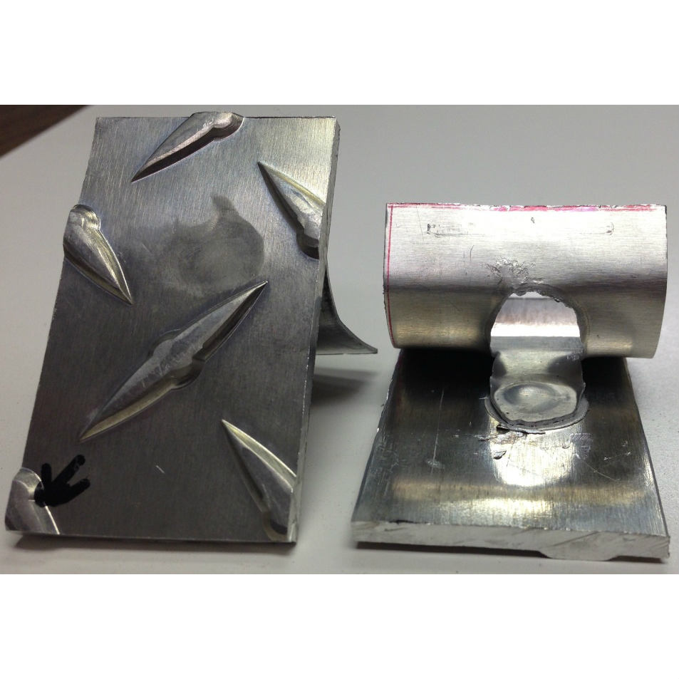 Aluminum Diamond plate weld and shear test